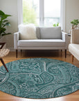 Addison Rugs Woven Blocks Teal Washable Indoor-Outdoor Rug