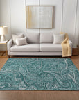 Addison Rugs Woven Blocks Teal Washable Indoor-Outdoor Rug