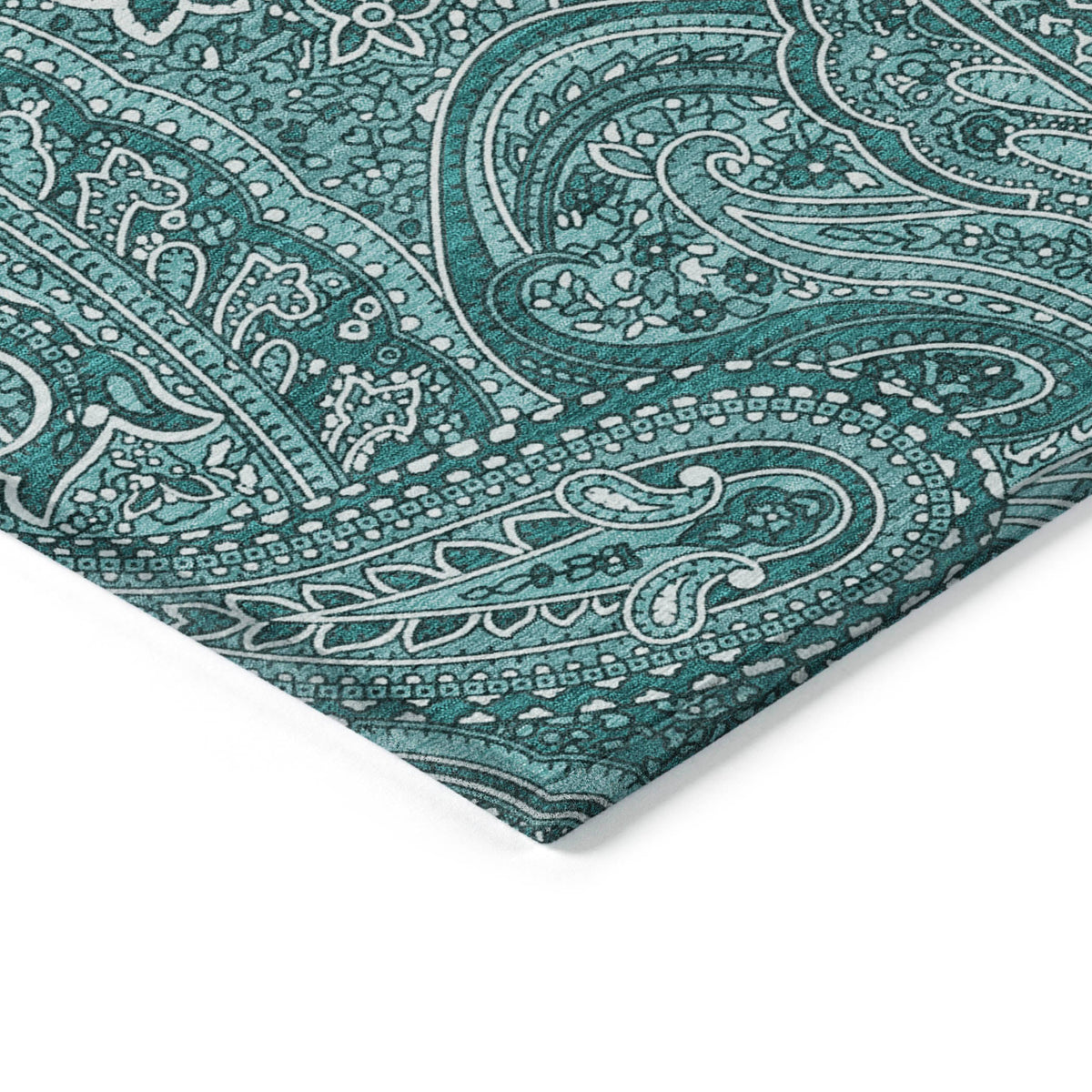 Addison Rugs Woven Blocks Teal Washable Indoor-Outdoor Rug