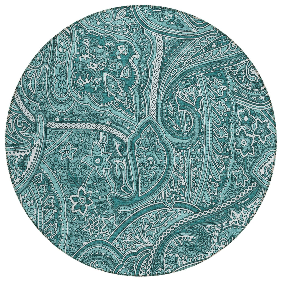 Addison Rugs Woven Blocks Teal Washable Indoor-Outdoor Rug
