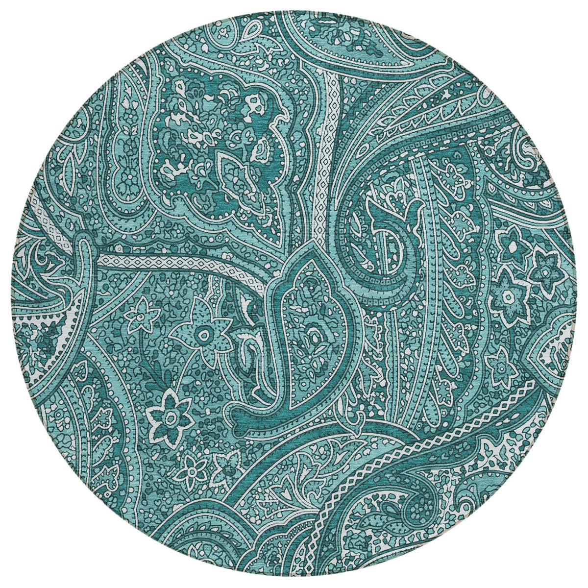 Addison Rugs Woven Blocks Teal Washable Indoor-Outdoor Rug