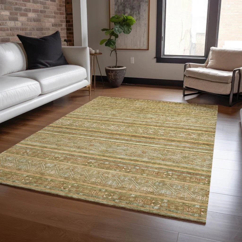 LOOMLAN Rugs Ysadora Aloe Washable Indoor-Outdoor Rug
