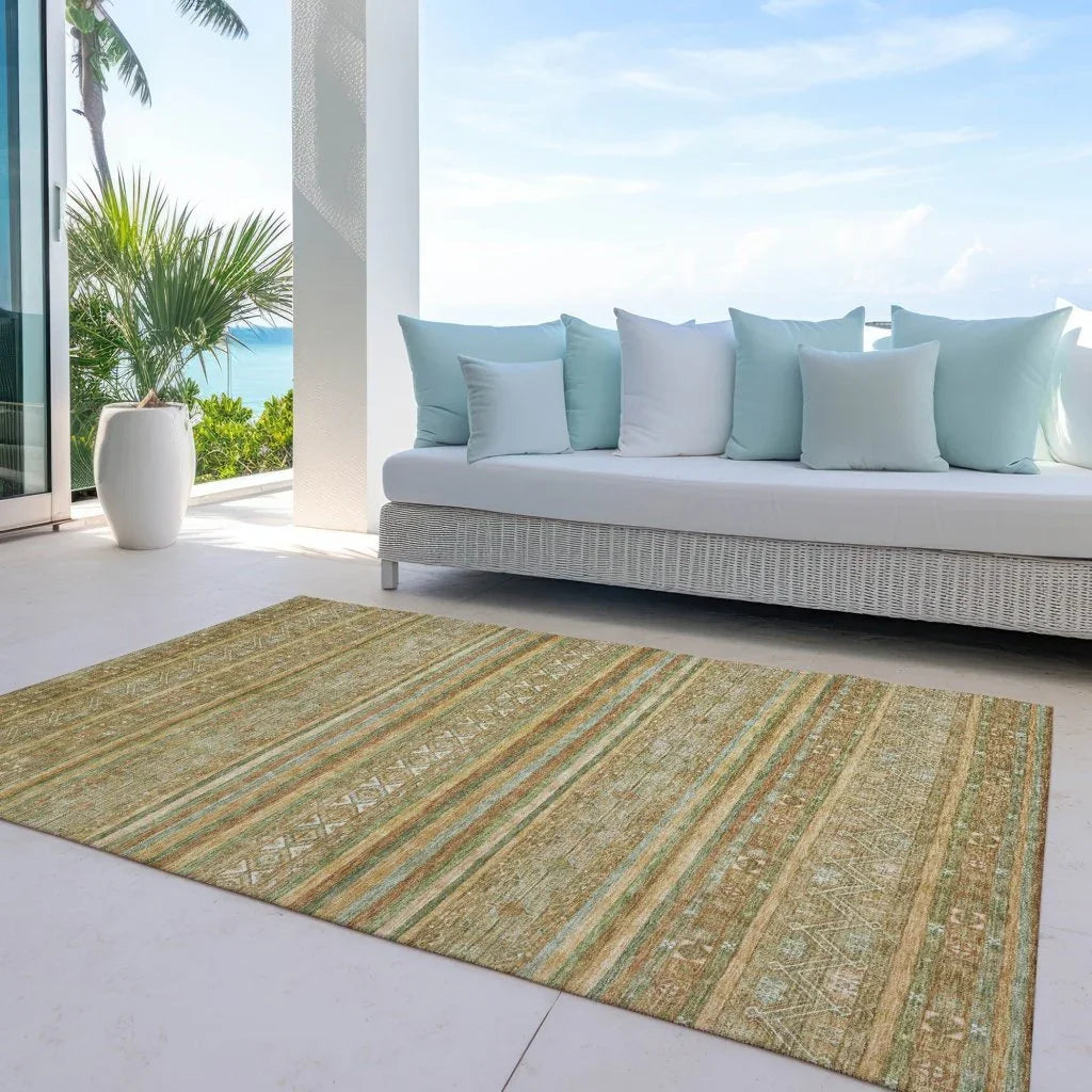 LOOMLAN Rugs Ysadora Aloe Washable Indoor-Outdoor Rug