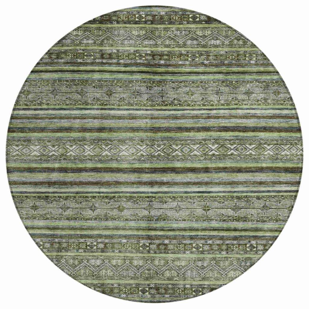 LOOMLAN Rugs Ysadora Green Washable Indoor-Outdoor Rug