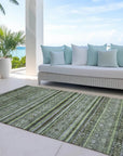 LOOMLAN Rugs Ysadora Green Washable Indoor-Outdoor Rug