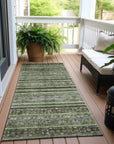 LOOMLAN Rugs Ysadora Green Washable Indoor-Outdoor Rug