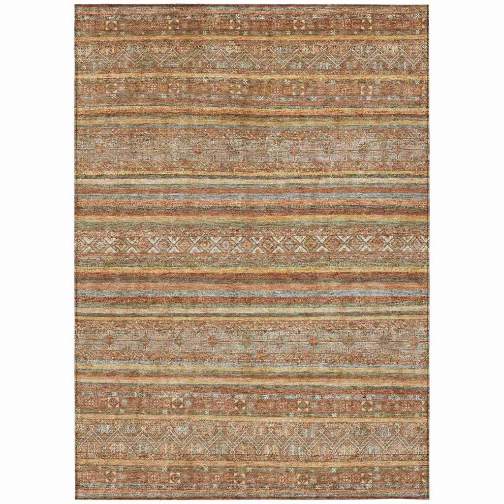 LOOMLAN Rugs Ysadora Orange Washable Indoor-Outdoor Rug