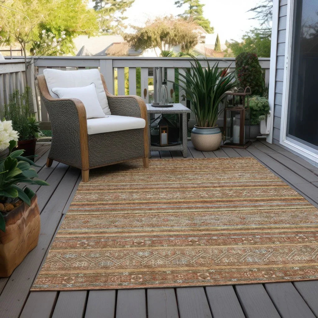 LOOMLAN Rugs Ysadora Orange Washable Indoor-Outdoor Rug