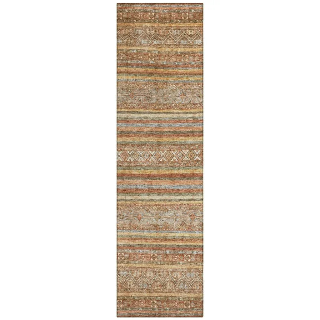 LOOMLAN Rugs Ysadora Orange Washable Indoor-Outdoor Rug