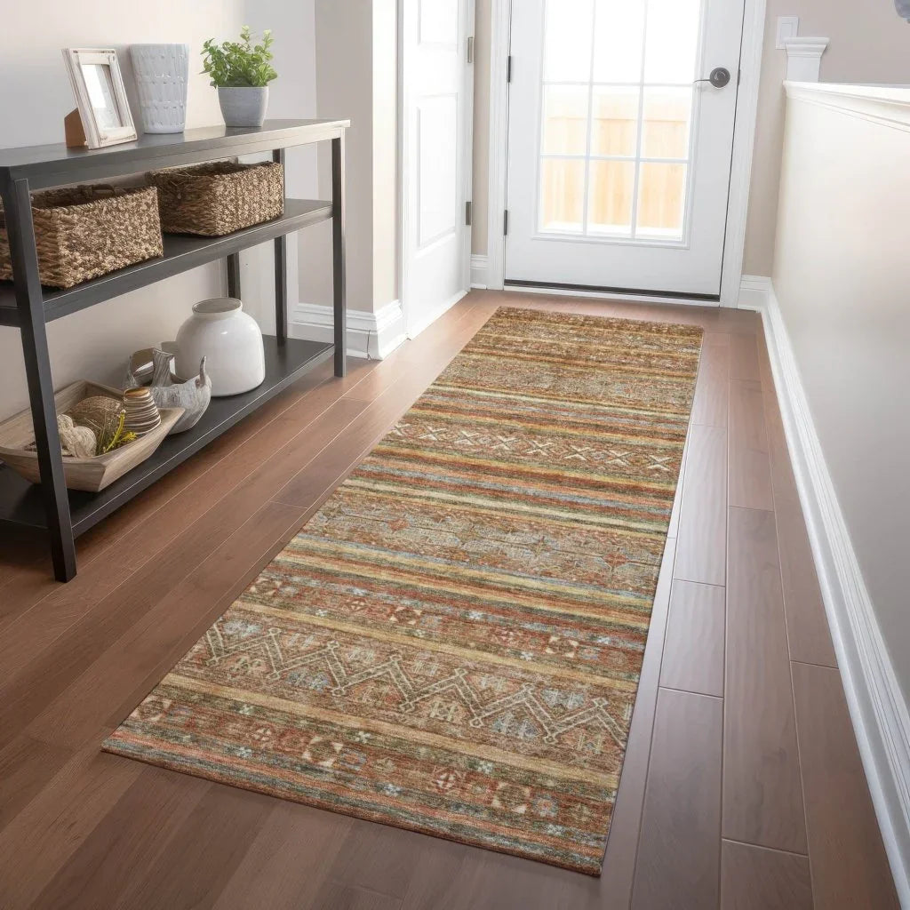 LOOMLAN Rugs Ysadora Orange Washable Indoor-Outdoor Rug
