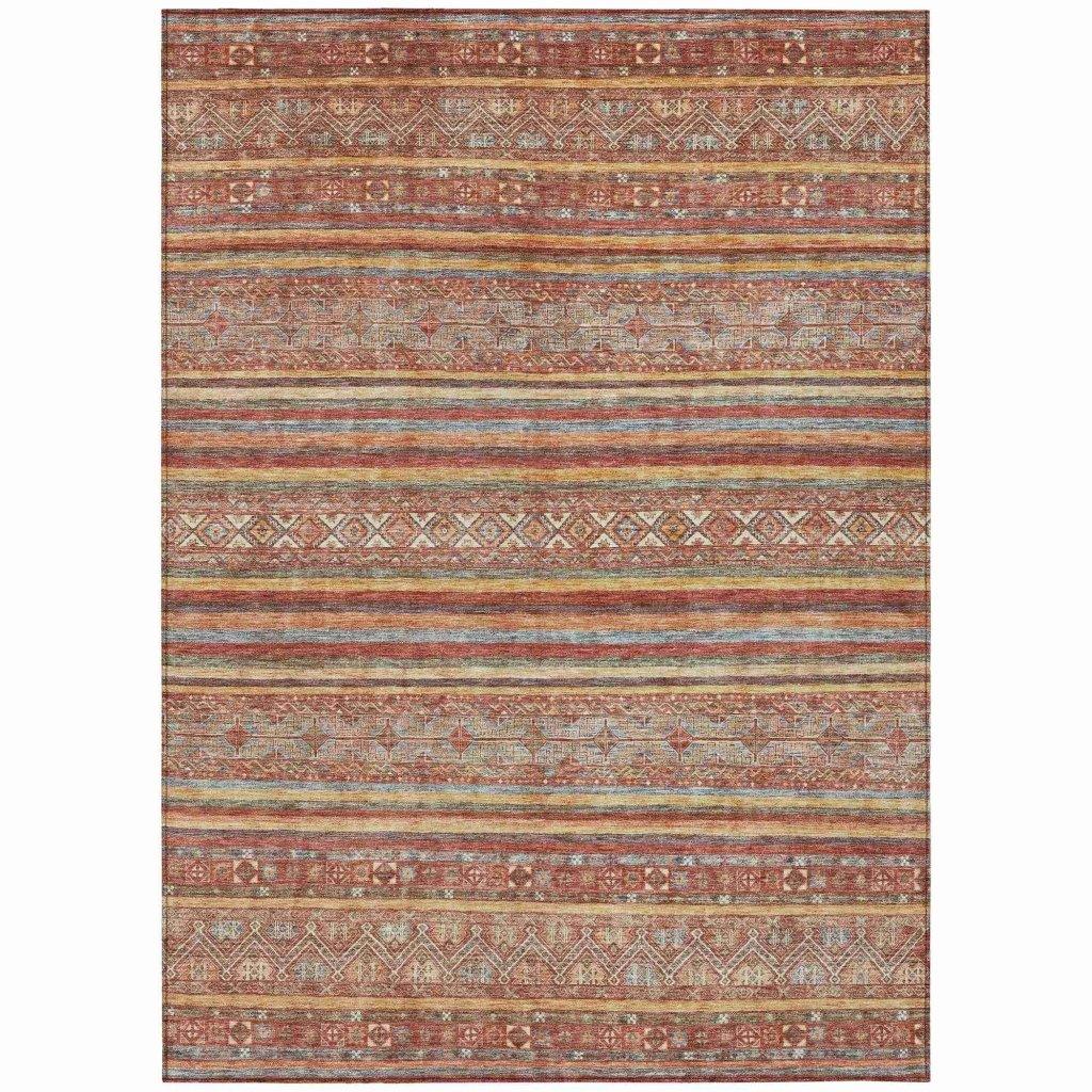 LOOMLAN Rugs Ysadora Paprika Washable Indoor-Outdoor Rug