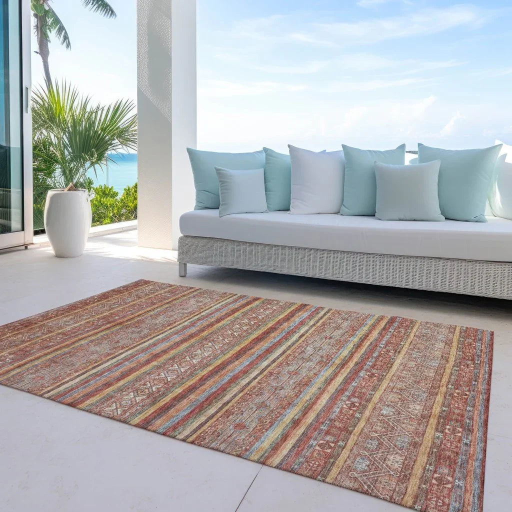 LOOMLAN Rugs Ysadora Paprika Washable Indoor-Outdoor Rug