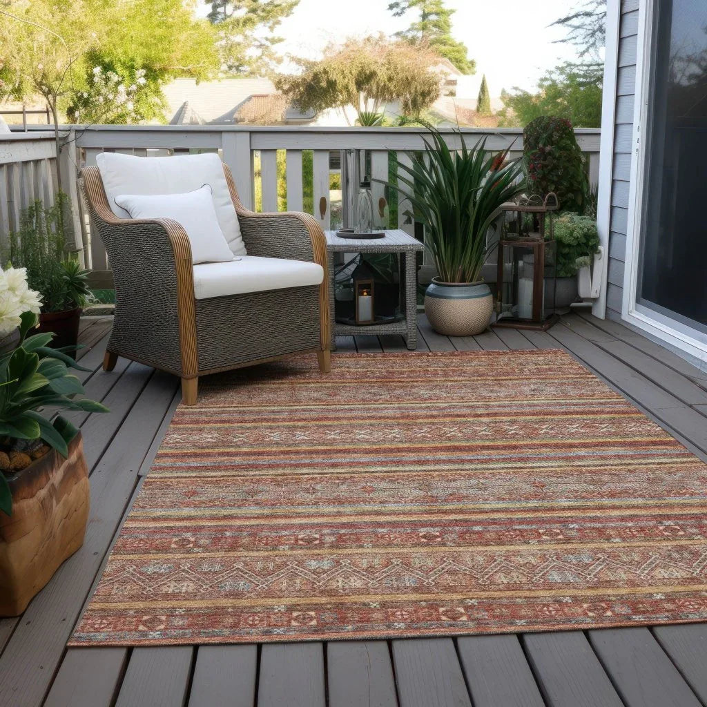 LOOMLAN Rugs Ysadora Paprika Washable Indoor-Outdoor Rug