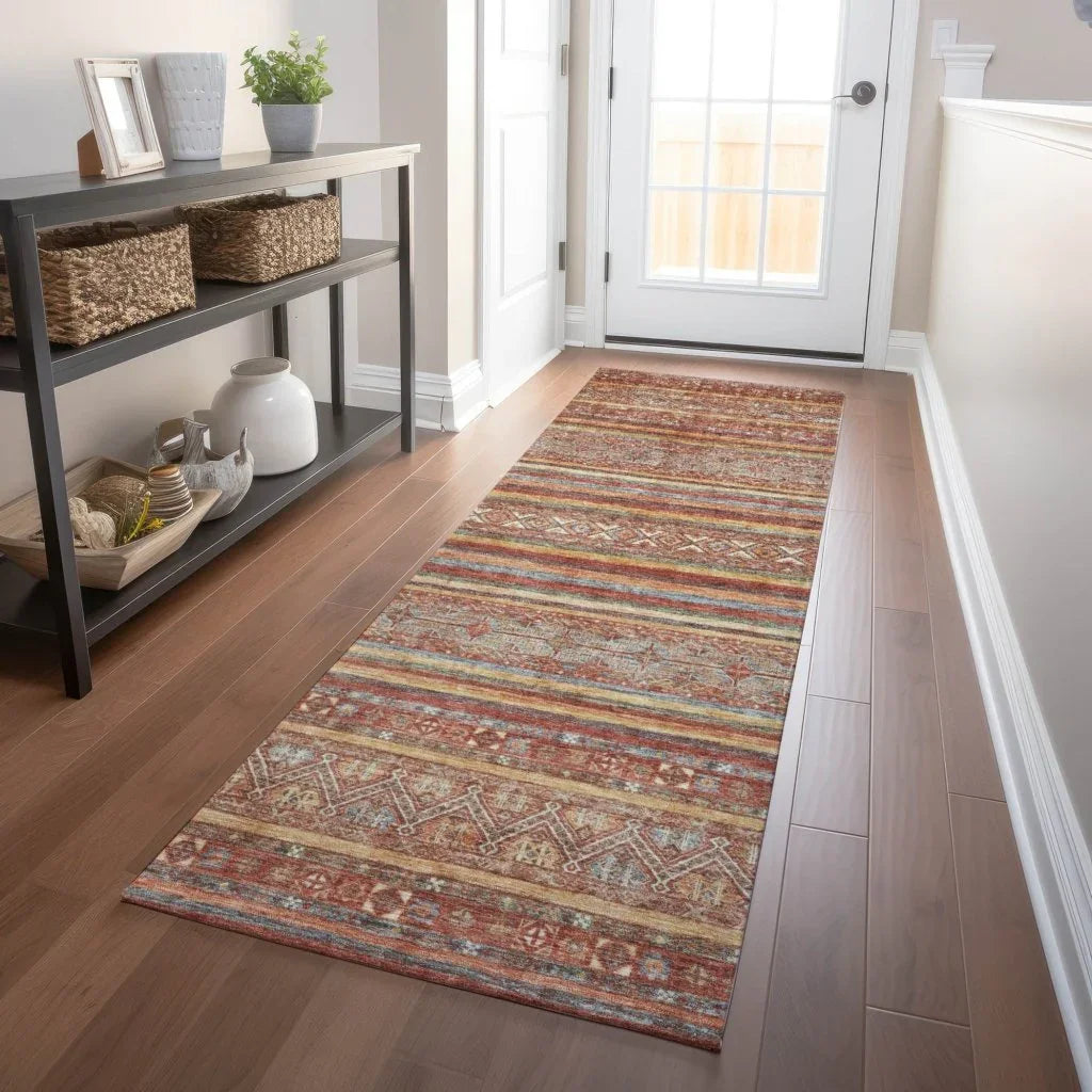 LOOMLAN Rugs Ysadora Paprika Washable Indoor-Outdoor Rug