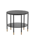 Zuma Side Table Modern Concrete Top With Glass Shelf