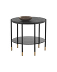 Zuma Side Table Modern Concrete Top With Glass Shelf