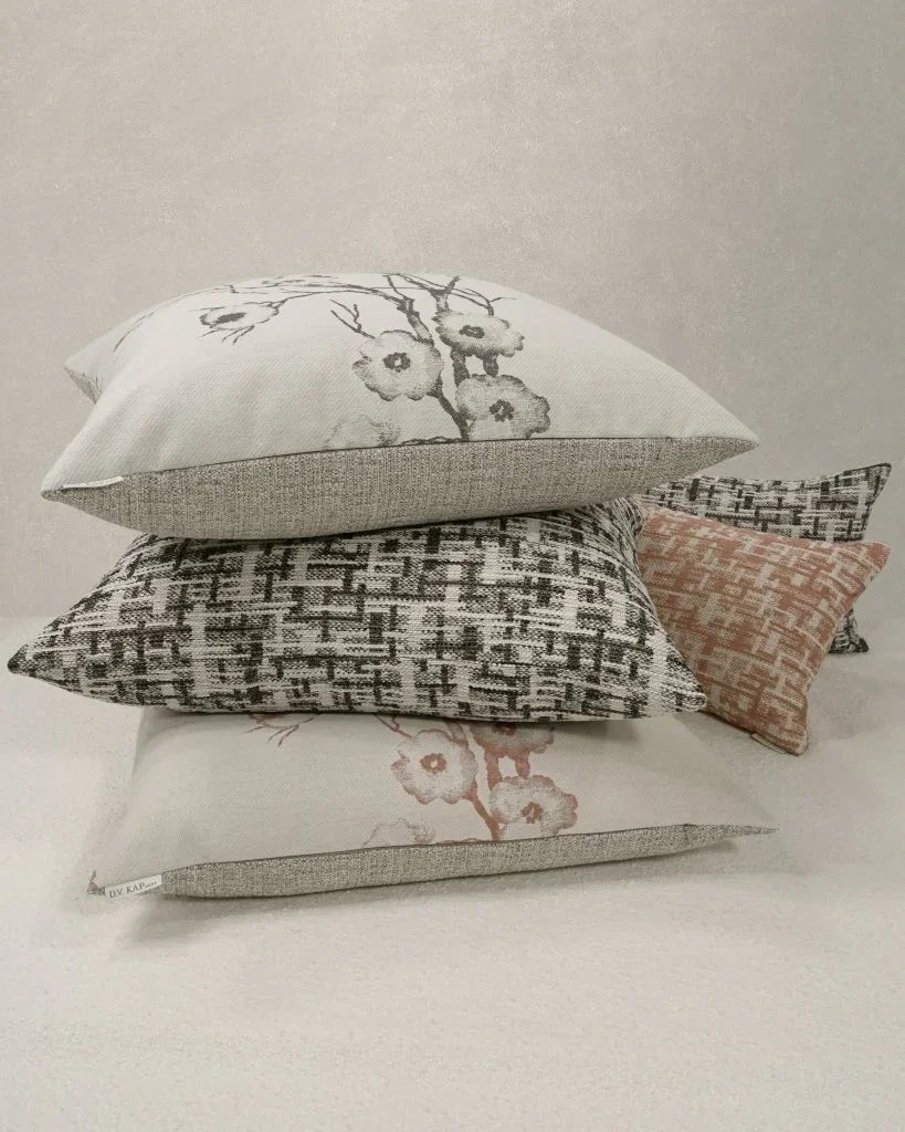 D.V. Kap Zahwe Hamdmade Grey Outdoor Pillow