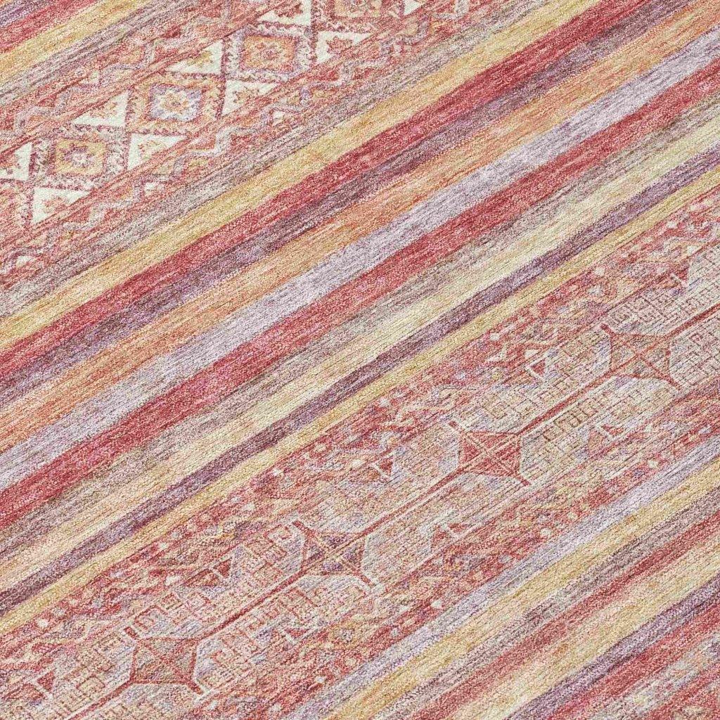 LOOMLAN Rugs Zaraxa Orange Washable Indoor-Outdoor Rug