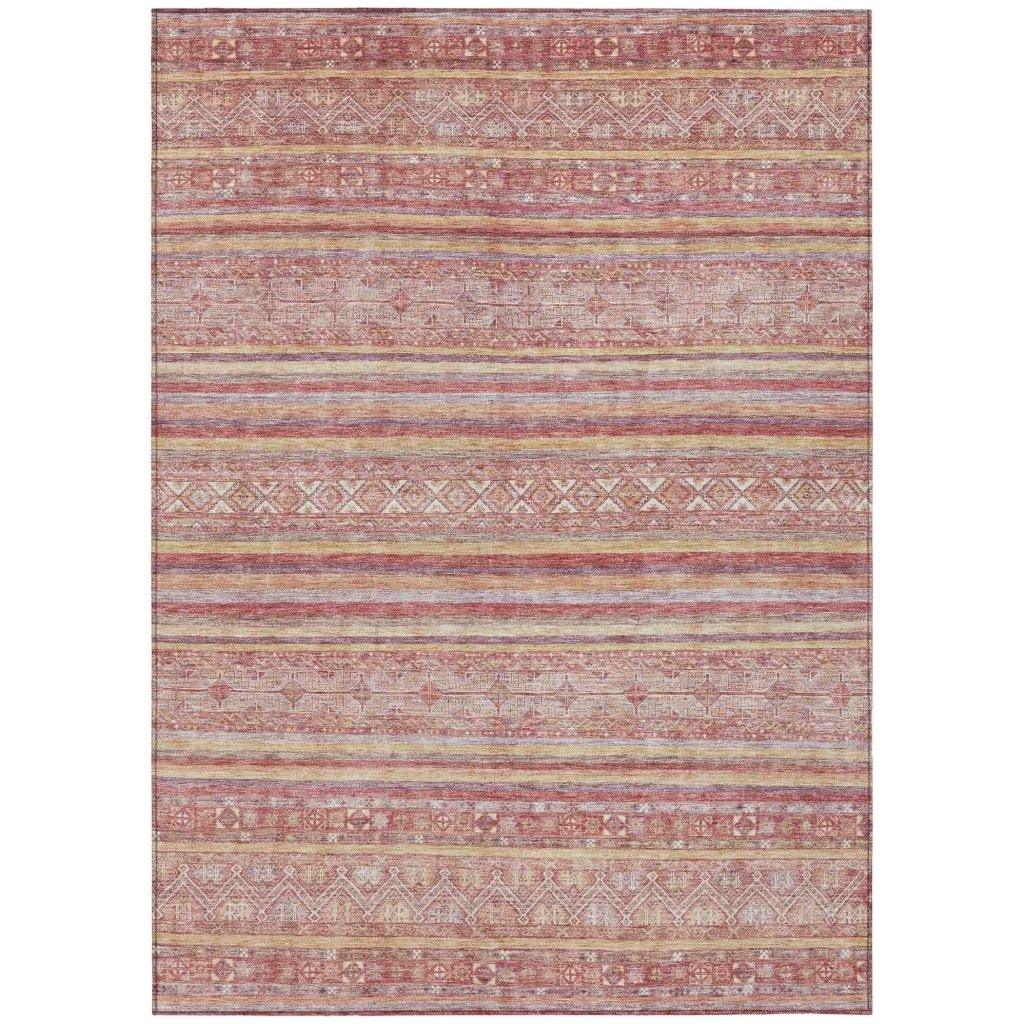 LOOMLAN Rugs Zaraxa Orange Washable Indoor-Outdoor Rug