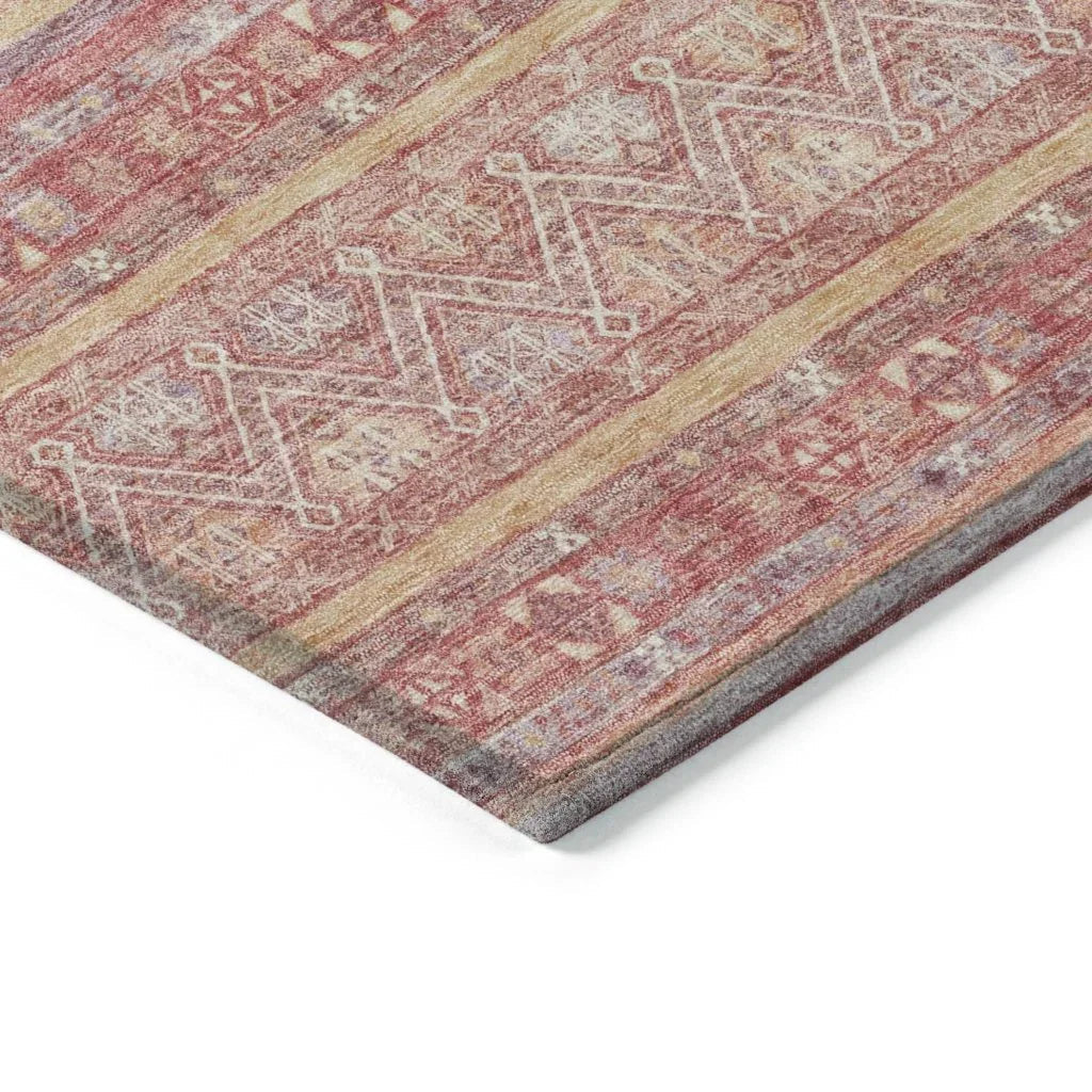 LOOMLAN Rugs Zaraxa Orange Washable Indoor-Outdoor Rug