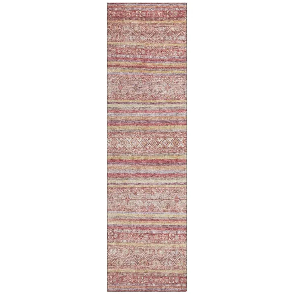 LOOMLAN Rugs Zaraxa Orange Washable Indoor-Outdoor Rug