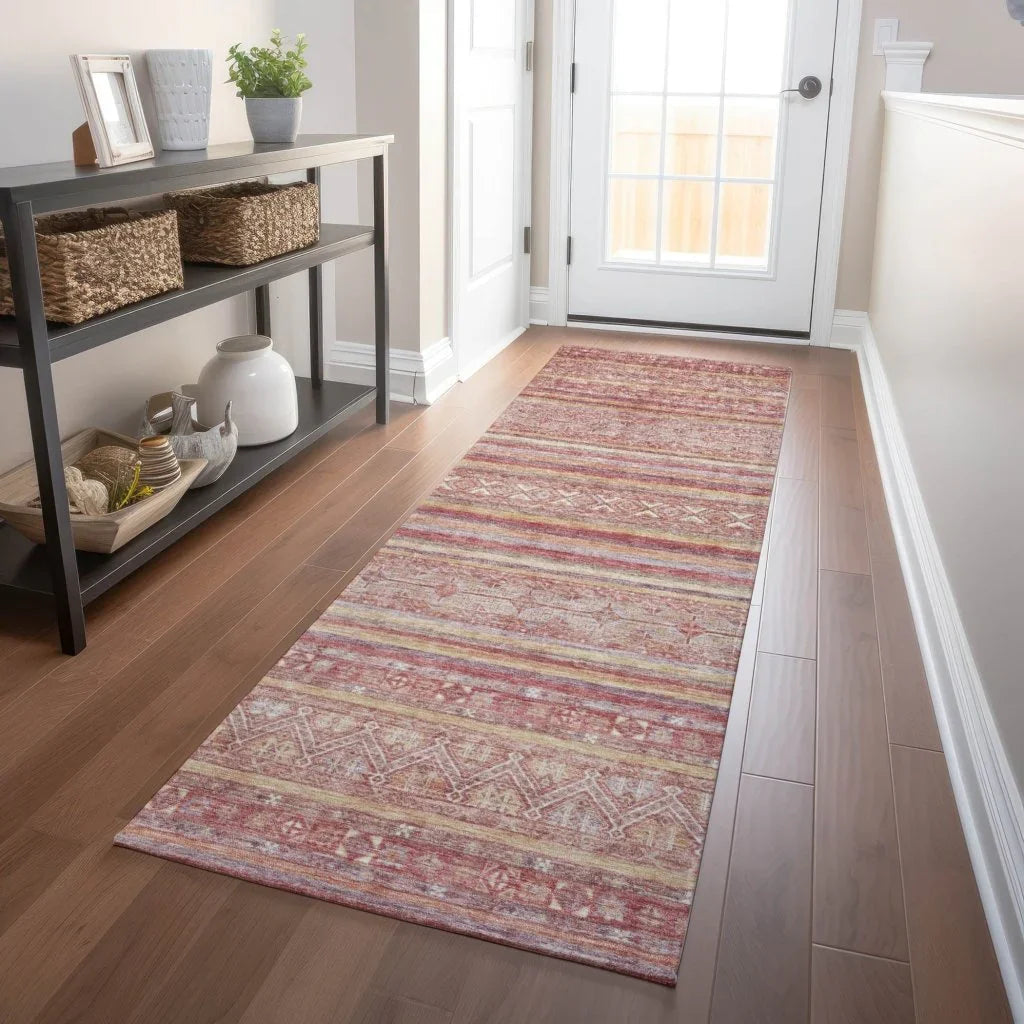 LOOMLAN Rugs Zaraxa Orange Washable Indoor-Outdoor Rug