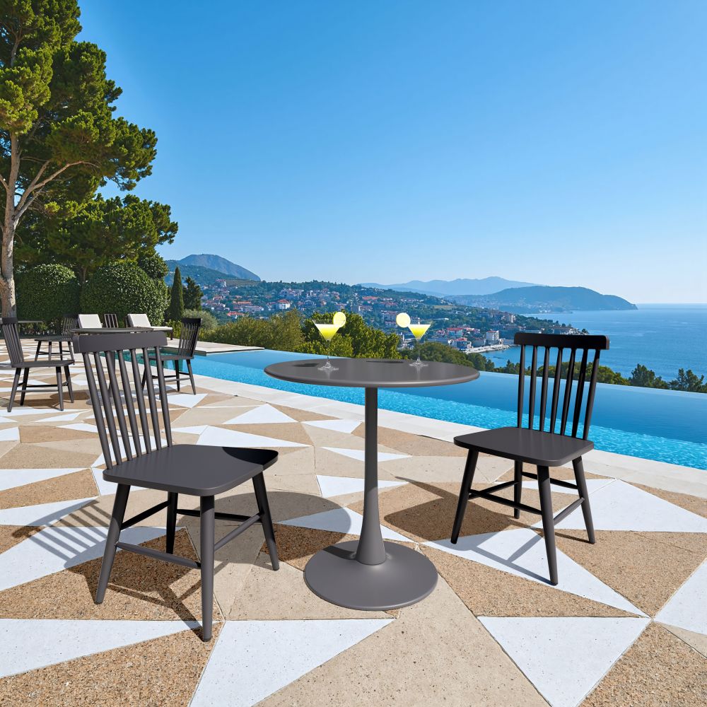 Zuo Modern Zeilen Aluminum Outdoor Dining Chair 2PC