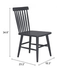 Zuo Modern Zeilen Aluminum Outdoor Dining Chair 2PC