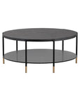 Zuma Coffee Table Concrete & Glass Gold Caps-Outdoor Coffee Tables-SUNPAN-LOOMLAN