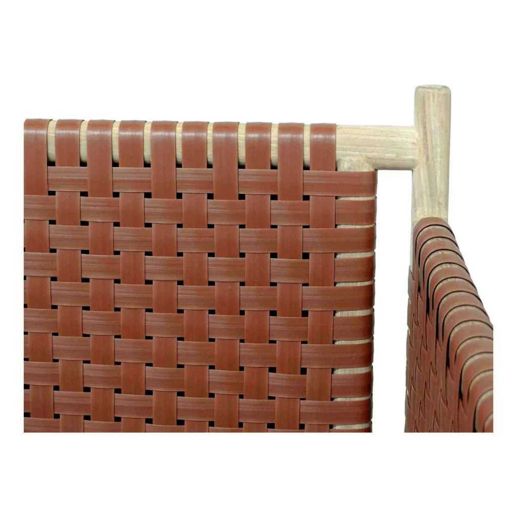 Wade Wood Frame Leather Patio Sofa -- view 5