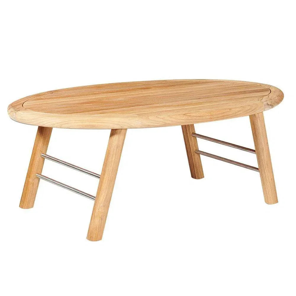 Aalto Oval Outdoor Teak Coffee Table - LOOMLAN - HiTeak - Outdoor Coffee Tables