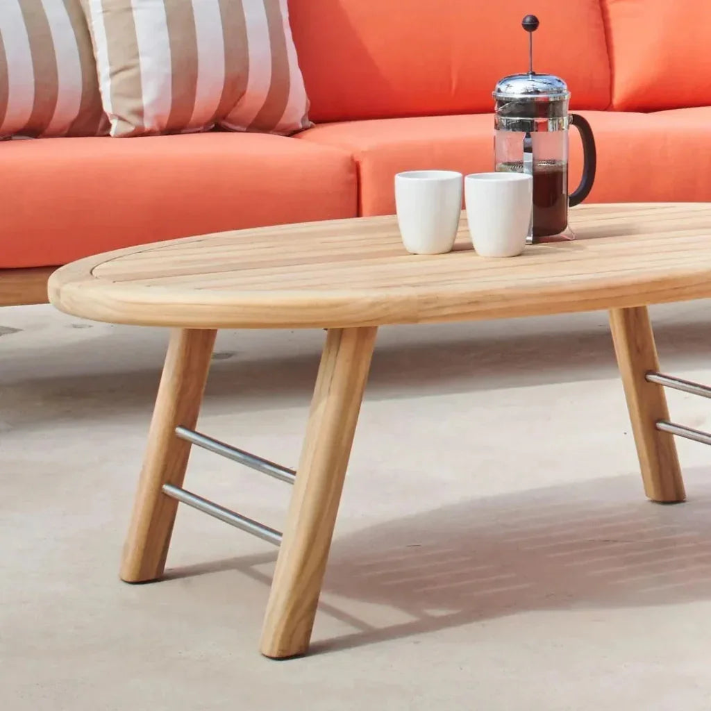 Aalto Oval Outdoor Teak Coffee Table - LOOMLAN - HiTeak - Outdoor Coffee Tables