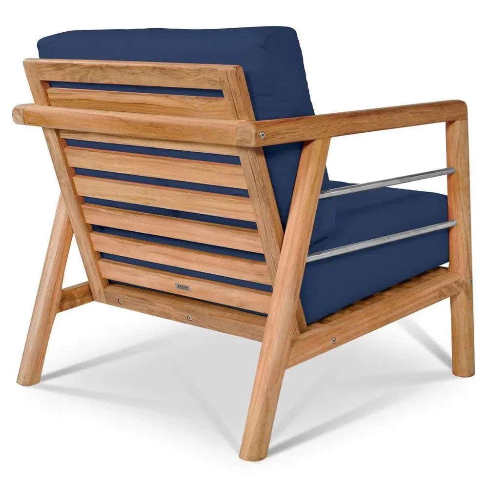Aalto Teak Deep Outdoor Club Chair Sunbrella Cushion - LOOMLAN - HiTeak - Outdoor Accent Chairs