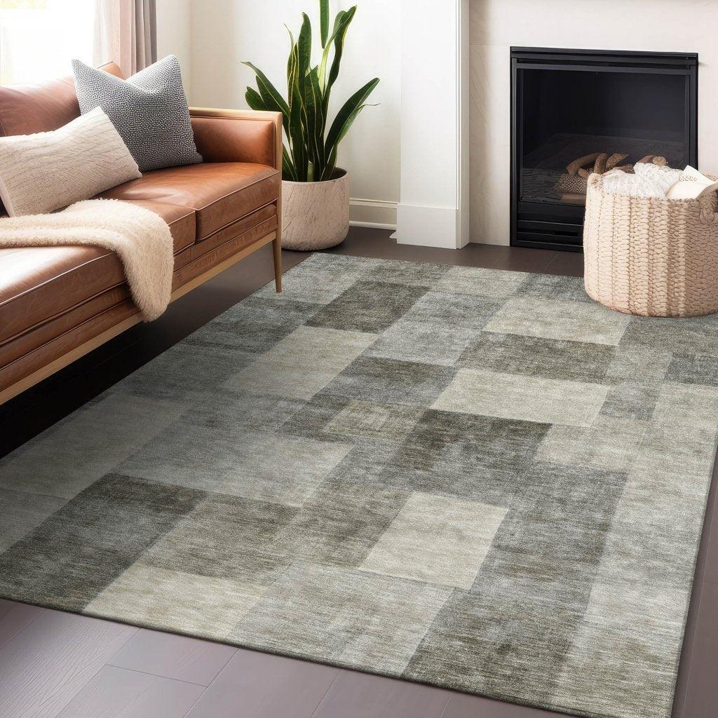 Aari Brown Washable Indoor - Outdoor Rug - LOOMLAN - LOOMLAN Rugs - Outdoor Rugs