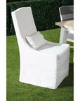 Adele Outdoor Slipcover Dining Chair Blanca Teak Wood - LOOMLAN - Essentials For Living - Outdoor Dining Chairs