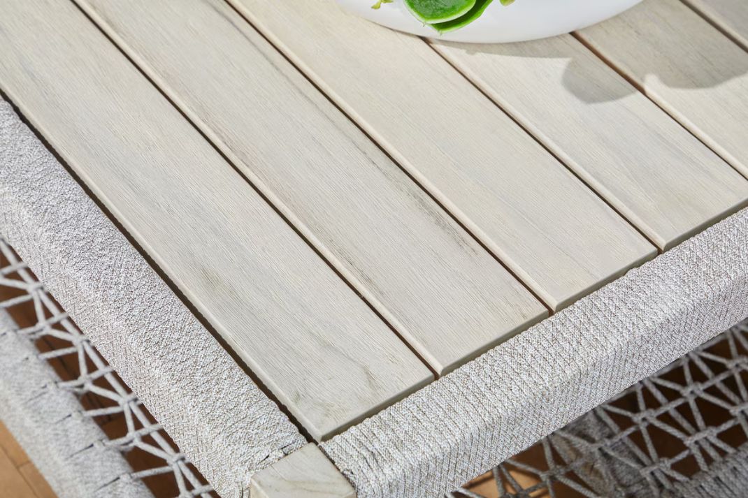 Wrap Wooden Rectangular Outdoor Coffee Table - view 8