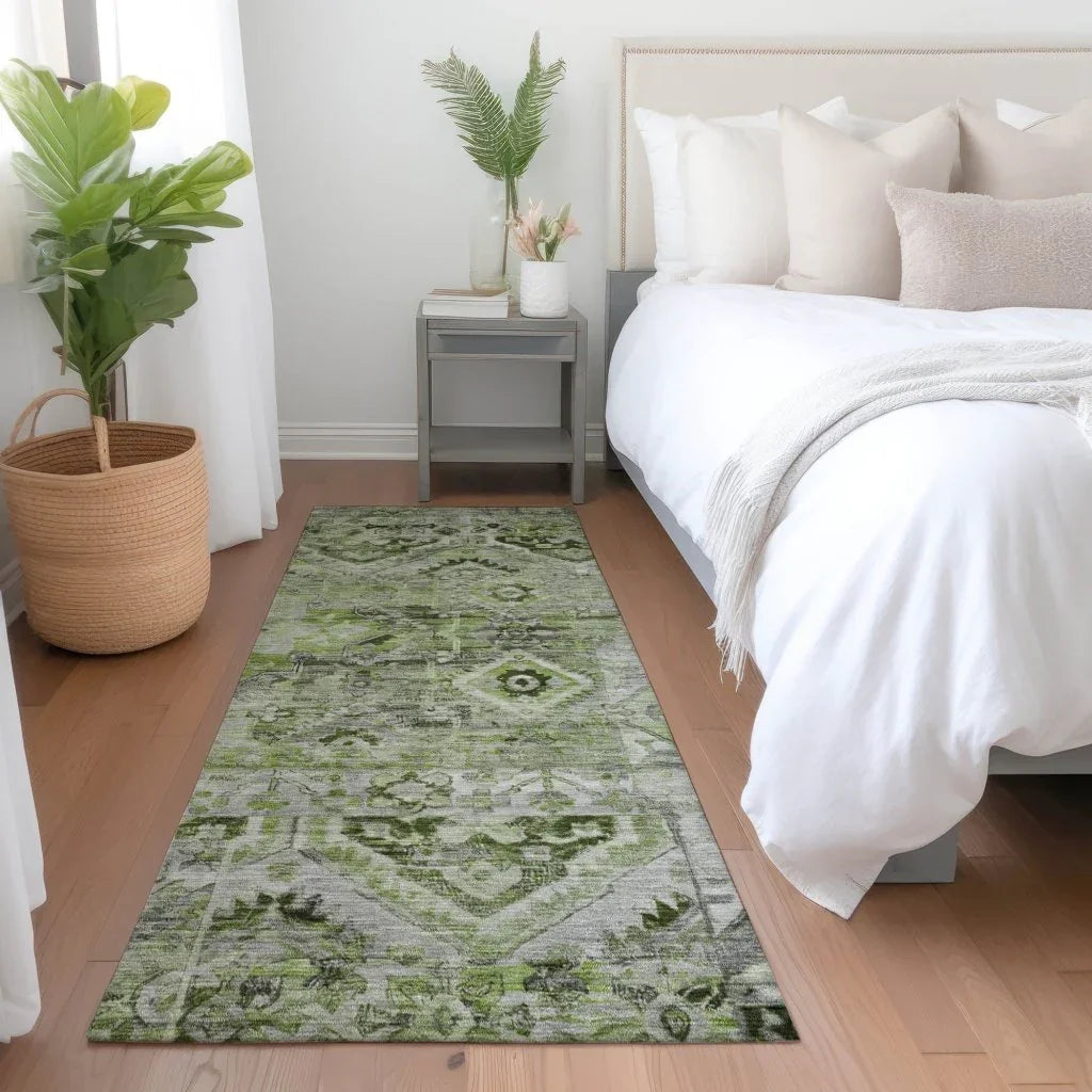 Aelain Aloe Washable Indoor - Outdoor Rug - LOOMLAN - LOOMLAN Rugs - Outdoor Rugs