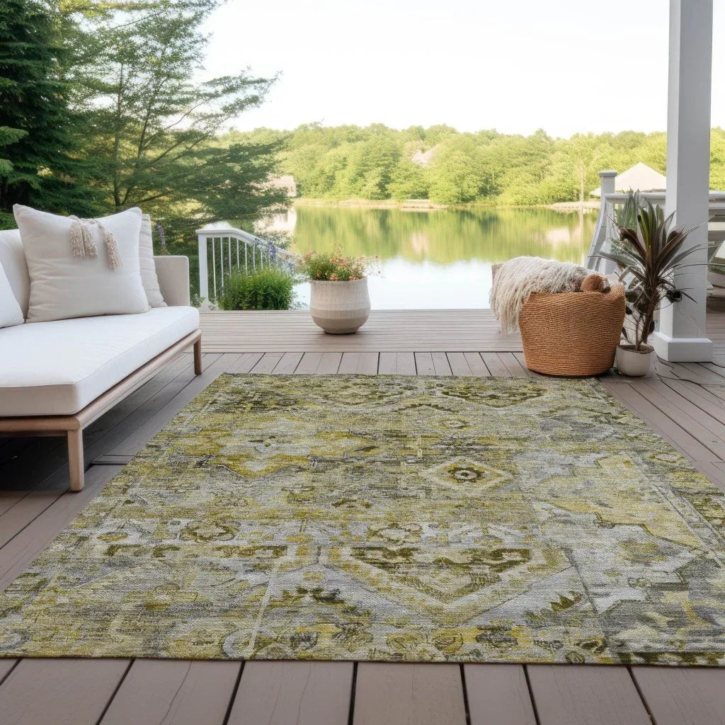 Aelain Gray Washable Indoor - Outdoor Rug - LOOMLAN - LOOMLAN Rugs - Outdoor Rugs