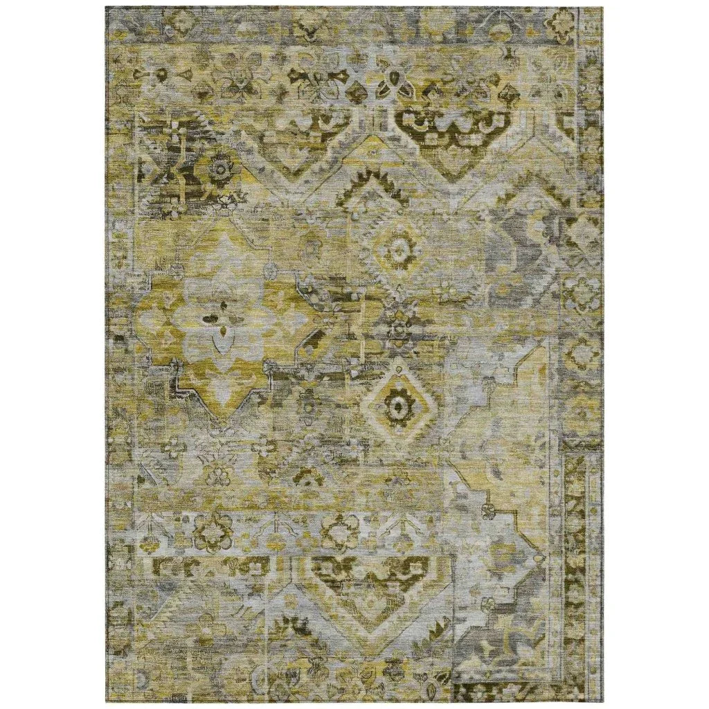 Aelain Gray Washable Indoor - Outdoor Rug - LOOMLAN - LOOMLAN Rugs - Outdoor Rugs
