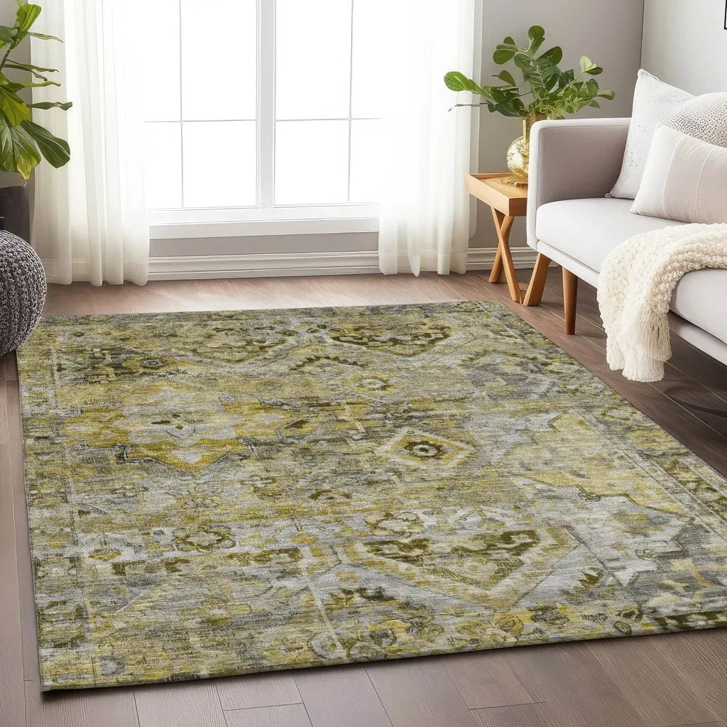 Aelain Gray Washable Indoor - Outdoor Rug - LOOMLAN - LOOMLAN Rugs - Outdoor Rugs