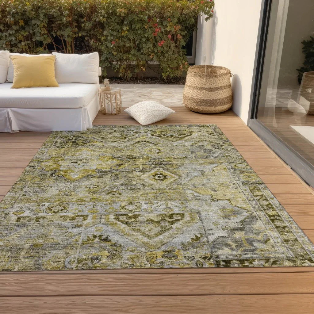Aelain Gray Washable Indoor - Outdoor Rug - LOOMLAN - LOOMLAN Rugs - Outdoor Rugs