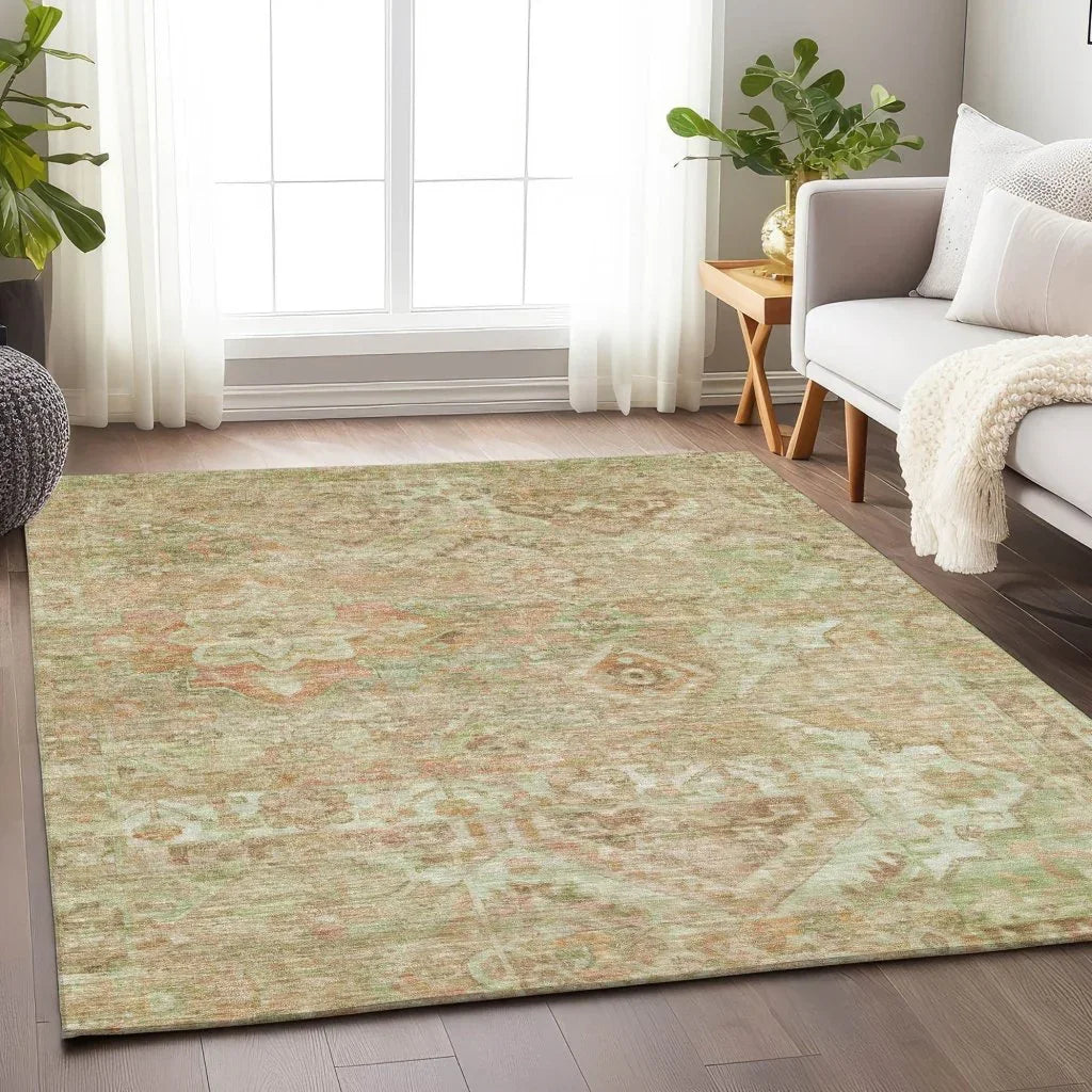 Aelain Orange Washable Indoor - Outdoor Rug - LOOMLAN - LOOMLAN Rugs - Outdoor Rugs