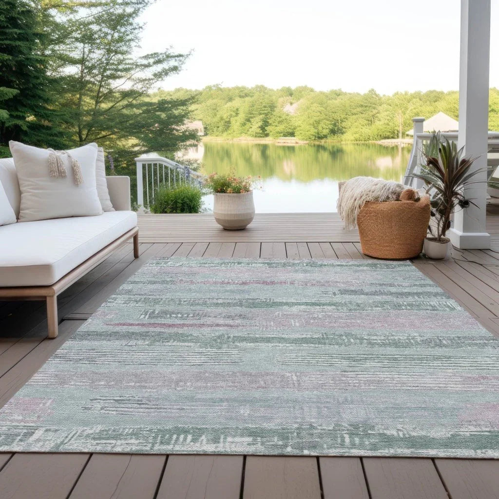 Aelaris Blue Washable Indoor - Outdoor Rug - LOOMLAN - LOOMLAN Rugs - Outdoor Rugs