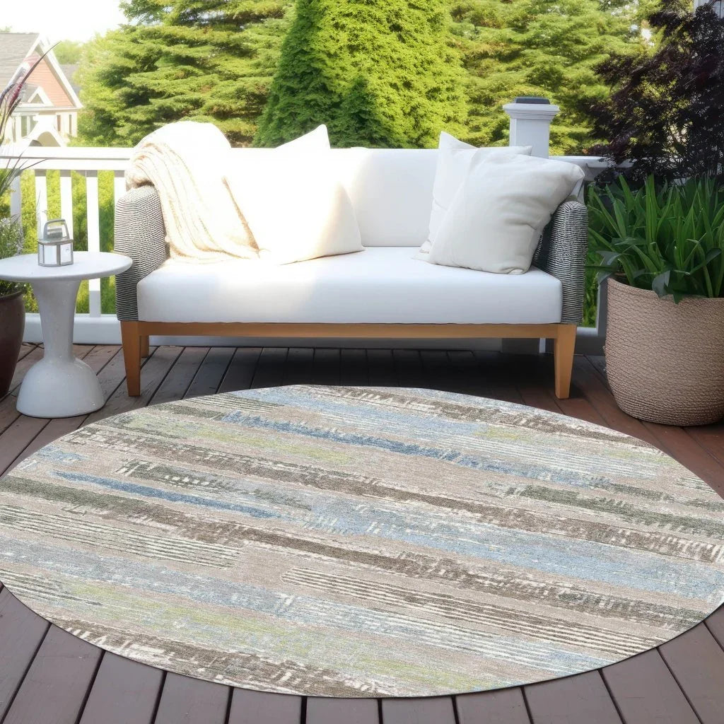 Aelaris Brown Washable Indoor - Outdoor Rug - LOOMLAN - LOOMLAN Rugs - Outdoor Rugs