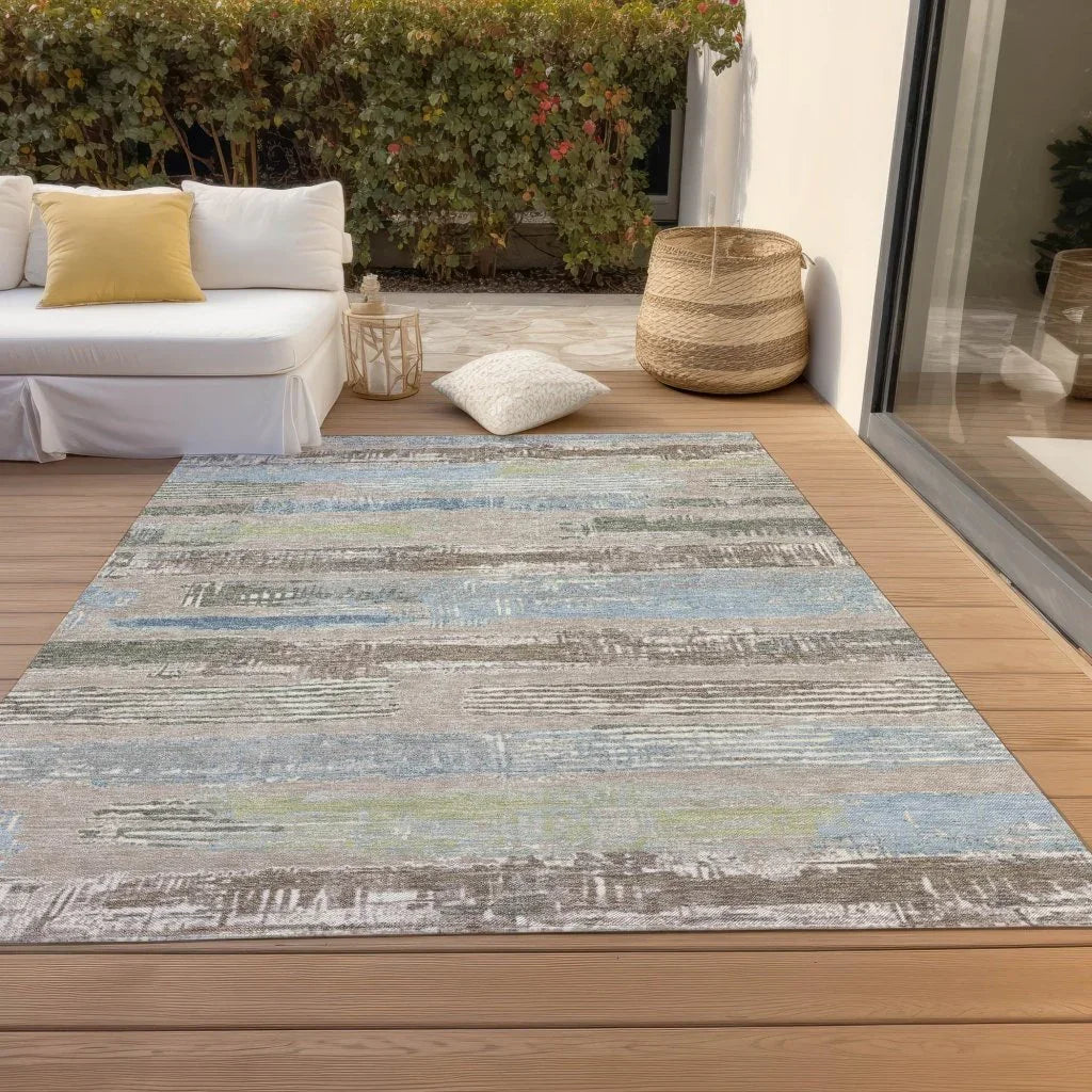 Aelaris Brown Washable Indoor - Outdoor Rug - LOOMLAN - LOOMLAN Rugs - Outdoor Rugs