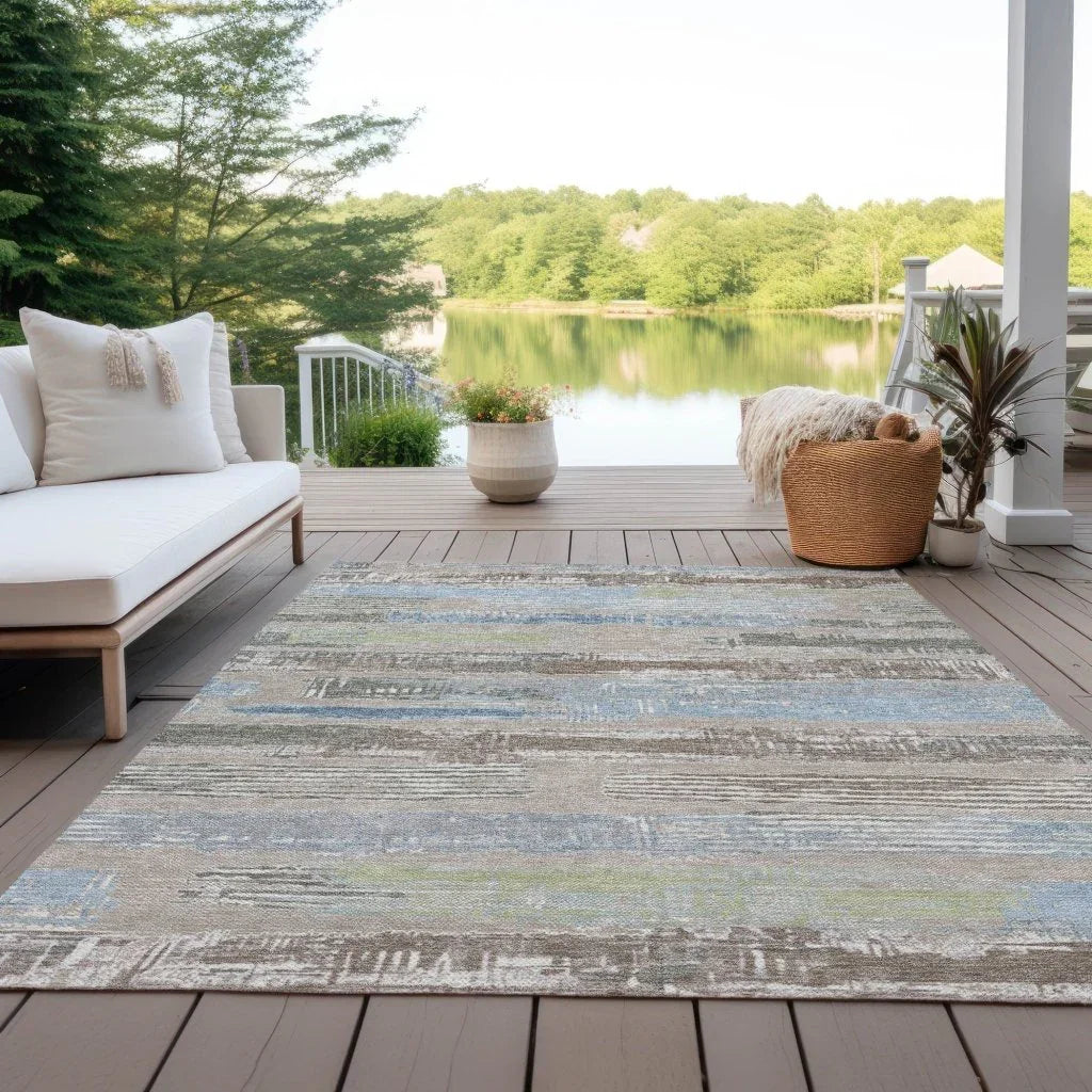 Aelaris Brown Washable Indoor - Outdoor Rug - LOOMLAN - LOOMLAN Rugs - Outdoor Rugs