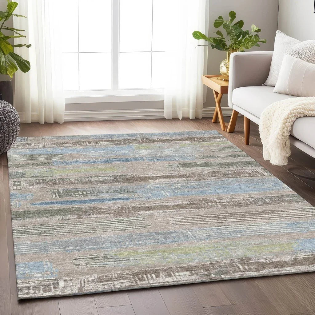 Aelaris Brown Washable Indoor - Outdoor Rug - LOOMLAN - LOOMLAN Rugs - Outdoor Rugs