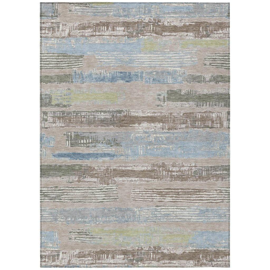Aelaris Brown Washable Indoor - Outdoor Rug - LOOMLAN - LOOMLAN Rugs - Outdoor Rugs