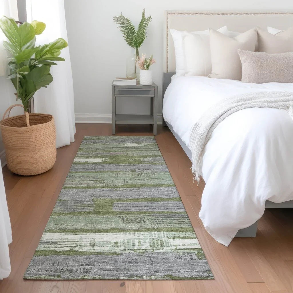 Aelaris Green Washable Indoor - Outdoor Rug - LOOMLAN - LOOMLAN Rugs - Outdoor Rugs