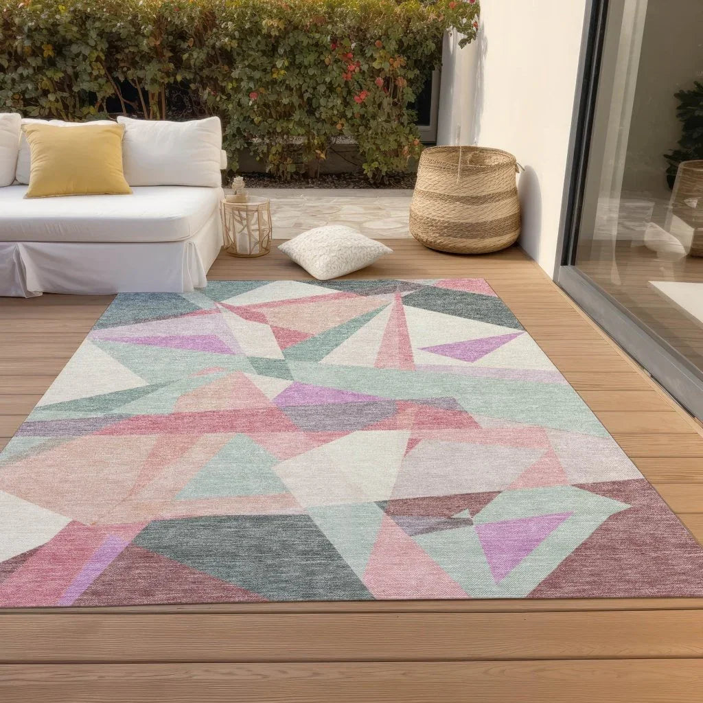 Aelas Blue Washable Indoor - Outdoor Rug - LOOMLAN - LOOMLAN Rugs - Outdoor Rugs